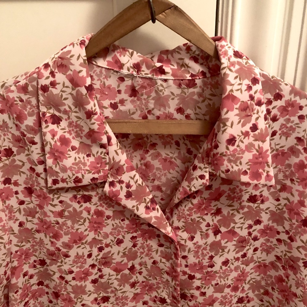 Vintage Floral Breezy Light Button Up